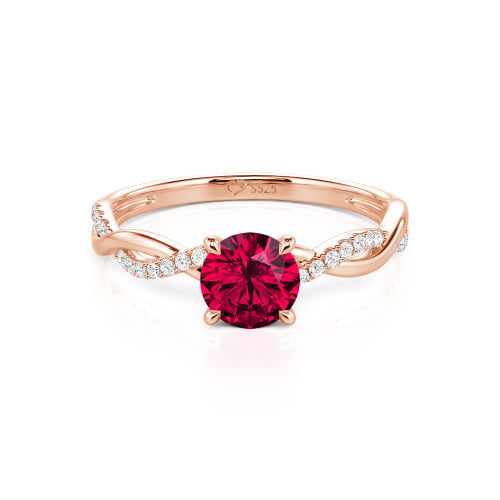 Jeulia Twist Round Cut Sterling Silver Ring