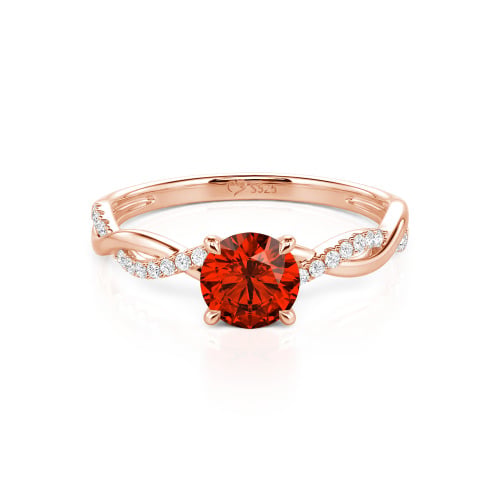 Jeulia Twist Round Cut Sterling Silver Ring