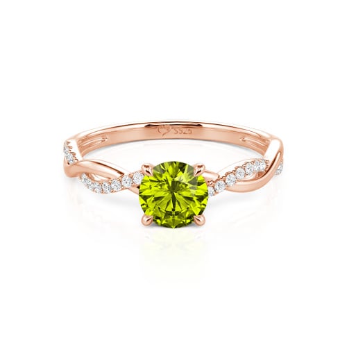 Jeulia Twist Round Cut Sterling Silver Ring