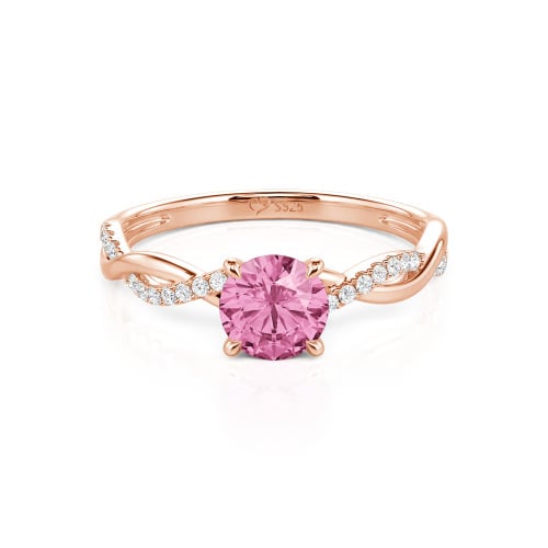 Jeulia Twist Round Cut Sterling Silver Ring