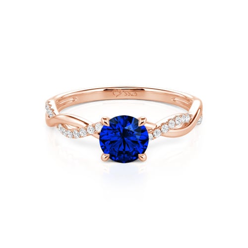 Jeulia Twist Round Cut Sterling Silver Ring