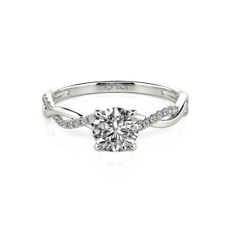 Jeulia Twist Rundschliff Sterling Silber Ring