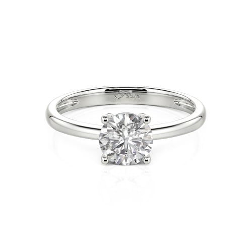 Jeulia Round Cut Solitaire Sterling Silver Ring