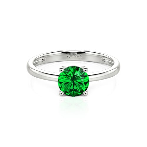 Jeulia Round Cut Solitaire Sterling Silver Ring
