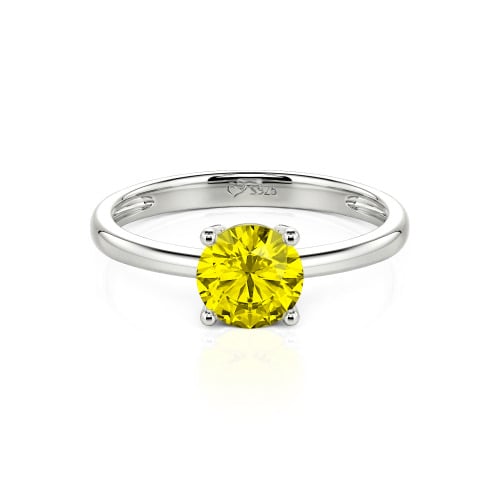 Jeulia Round Cut Solitaire Sterling Silver Ring