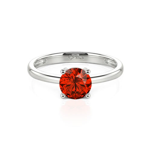 Jeulia Round Cut Solitaire Sterling Silver Ring