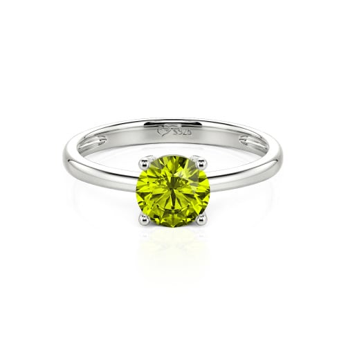 Jeulia Round Cut Solitaire Sterling Silver Ring