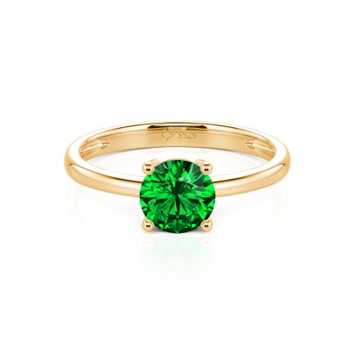 Jeulia Round Cut Solitaire Sterling Silver Ring