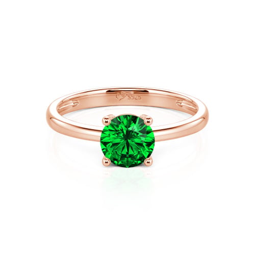Jeulia Round Cut Solitaire Sterling Silver Ring