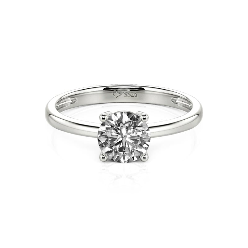 Jeulia Rundschliff Solitär Sterling Silber Ring