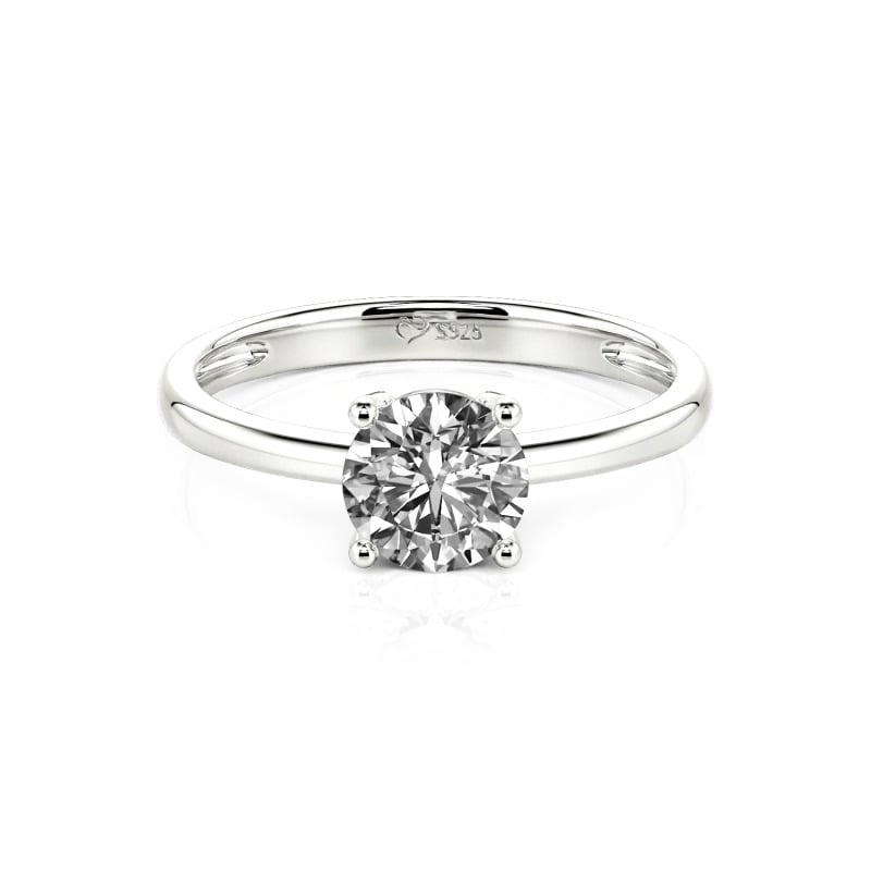 Jeulia 10K/14K/18K Gold Platinum Round Cut Solitaire Ring