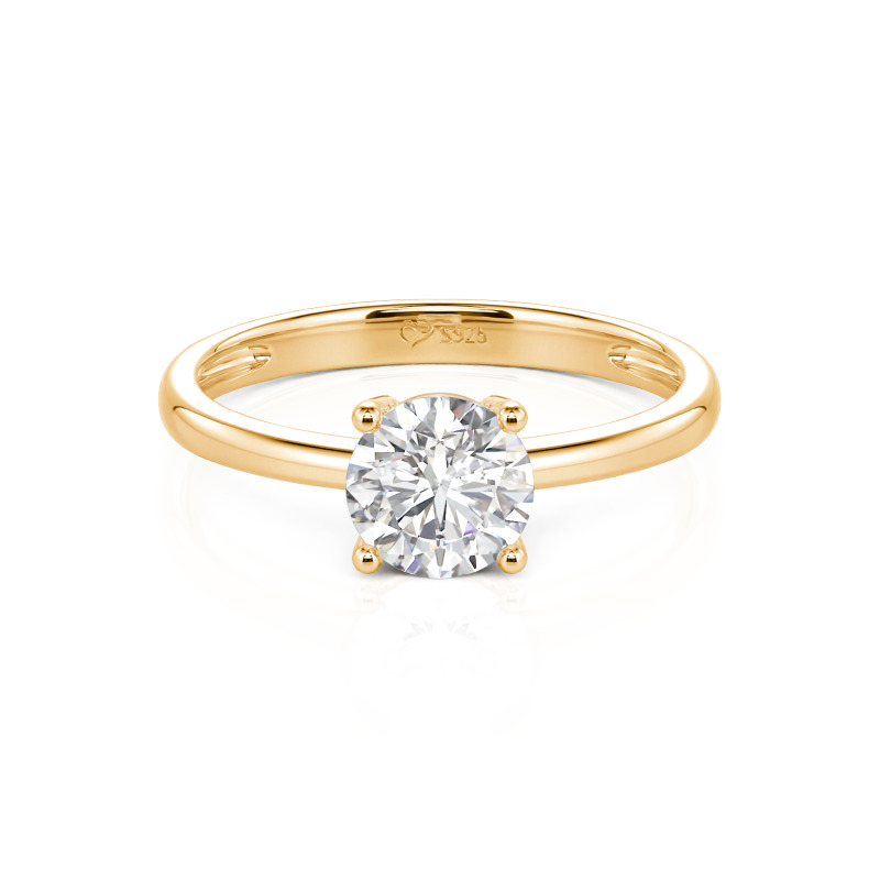Jeulia 10K/14K/18K Gold Platinum Round Cut Solitaire Ring