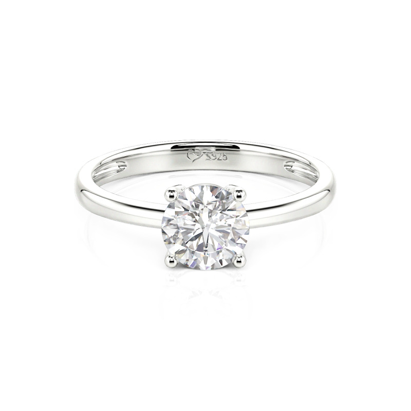 Jeulia 10K/14K/18K Gold Platinum Round Cut Solitaire Ring