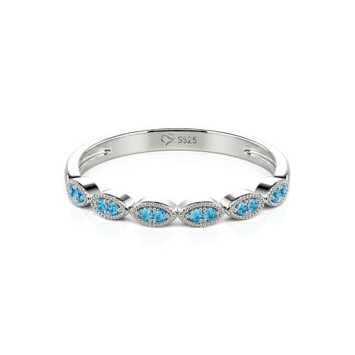 Jeulia Milgrain Vintage Sterling Silver Band