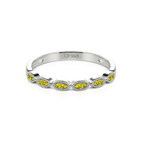 Jeulia Milgrain Vintage Sterling Silver Band