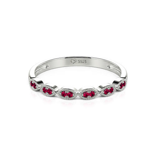 Jeulia Milgrain Vintage Sterling Silver Band