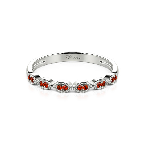 Jeulia Milgrain Vintage Sterling Silver Band