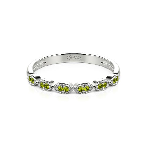 Jeulia Milgrain Vintage Sterling Silver Band