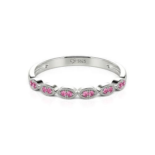 Jeulia Milgrain Vintage Sterling Silver Band