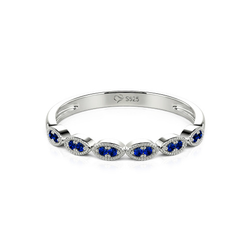 Jeulia Milgrain Vintage Sterling Silver Band