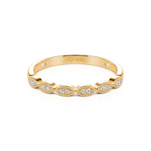 Jeulia Milgrain Vintage Sterling Silver Band