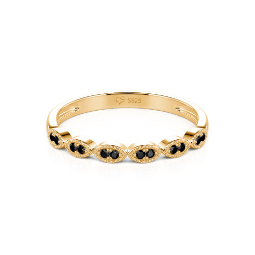 Jeulia Milgrain Vintage Sterling Silver Band