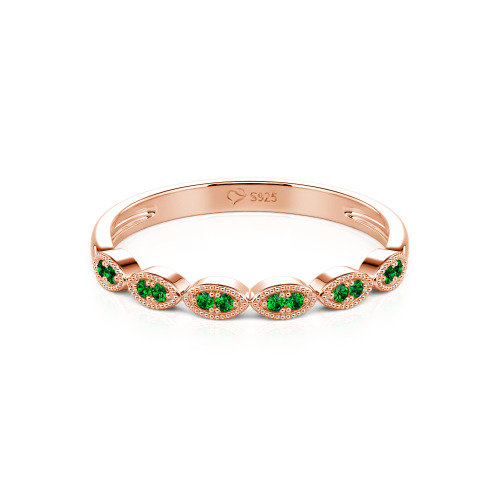Jeulia Milgrain Vintage Sterling Silver Band