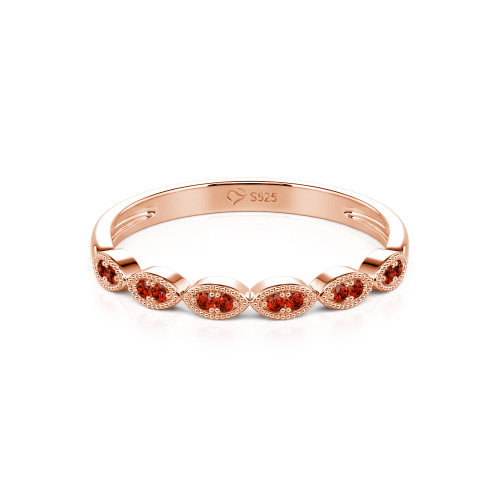 Jeulia Milgrain Vintage Sterling Silver Band