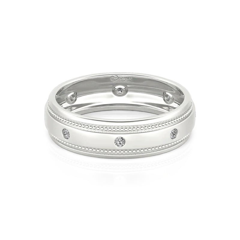 Jeulia 10K/14K/18K Gold Platinum Men's Band