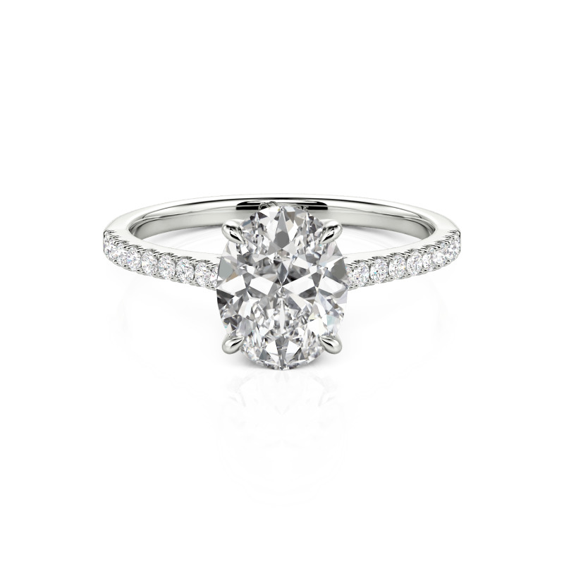 Jeulia 10K/14K/18K Gold Platinum Oval Cut Ring