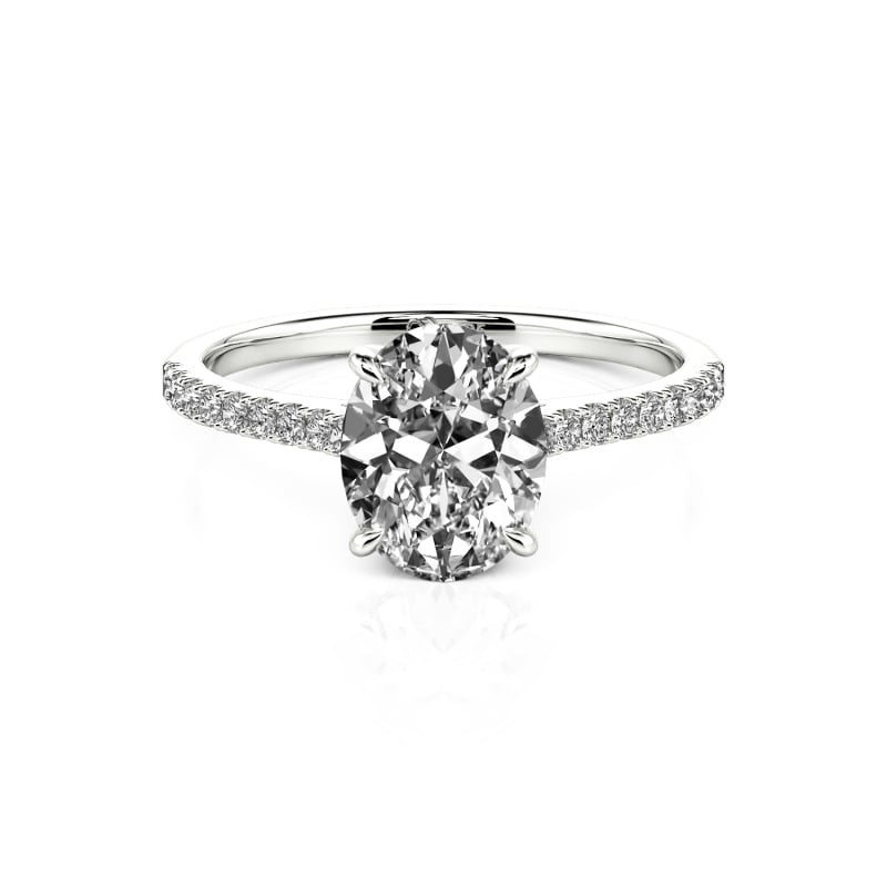 Jeulia 10K/14K/18K Gold Platinum Oval Cut Ring