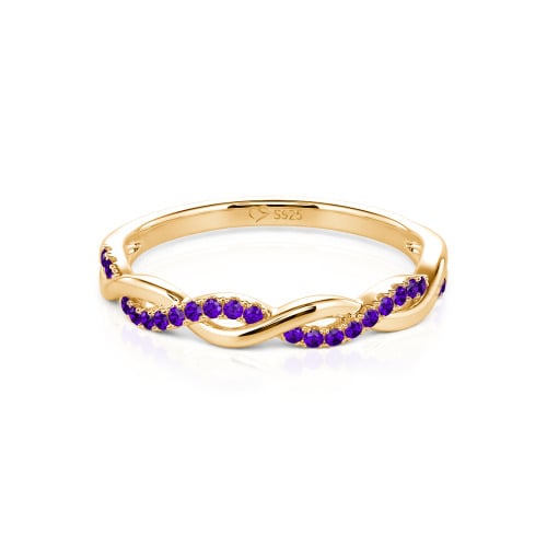 Jeulia Twist Round Cut Sterling Silver Band