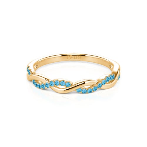 Jeulia Twist Round Cut Sterling Silver Band