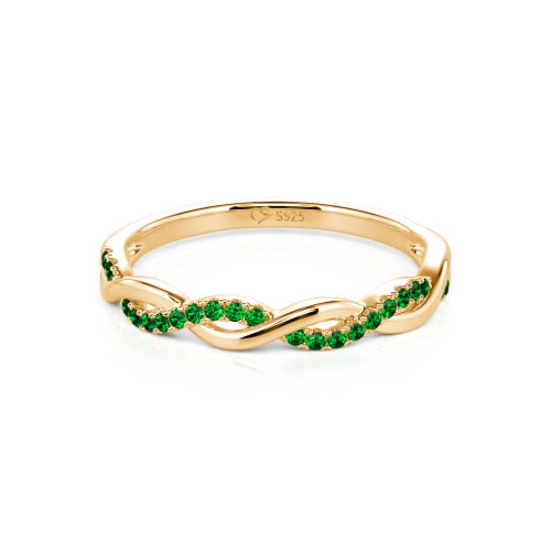 Jeulia Twist Round Cut Sterling Silver Band