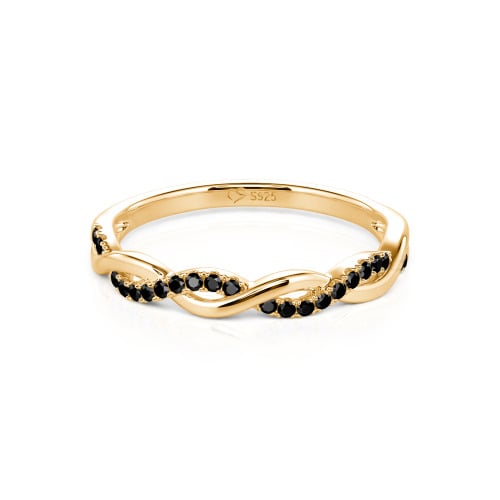 Jeulia Twist Round Cut Sterling Silver Band
