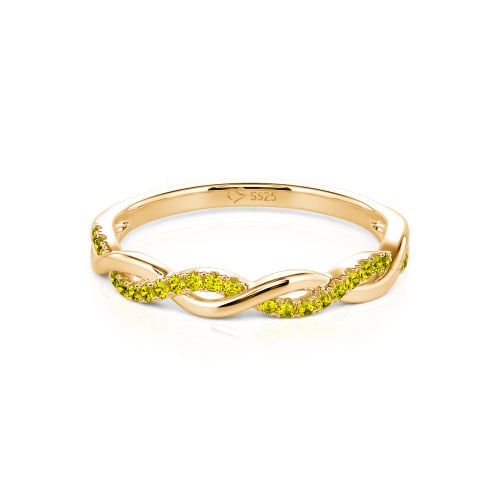 Jeulia Twist Round Cut Sterling Silver Band