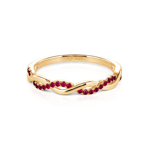 Jeulia Twist Round Cut Sterling Silver Band