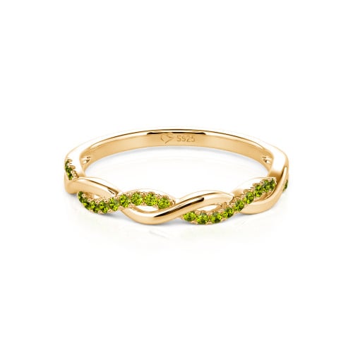 Jeulia Twist Round Cut Sterling Silver Band
