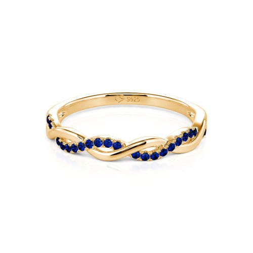 Jeulia Twist Round Cut Sterling Silver Band