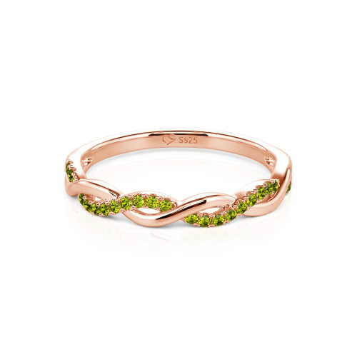 Jeulia Twist Round Cut Sterling Silver Band