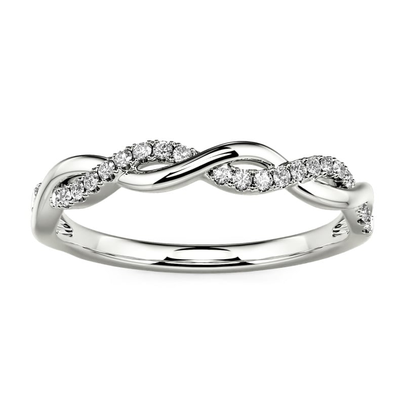 Jeulia Twist Round Cut Sterling Silver Band