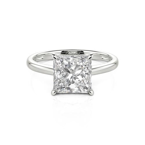 Jeulia Princess Cut Solitaire Sterling Silver Ring