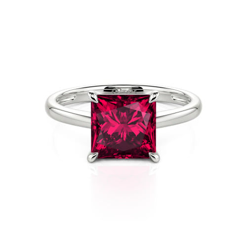 Jeulia Princess Cut Solitaire Sterling Silver Ring