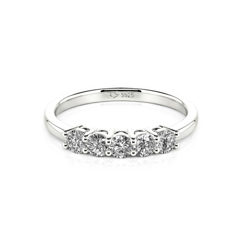 Jeulia Trauring Gold 750/585/416 Platinum Frau Fünf Steine Moissanite