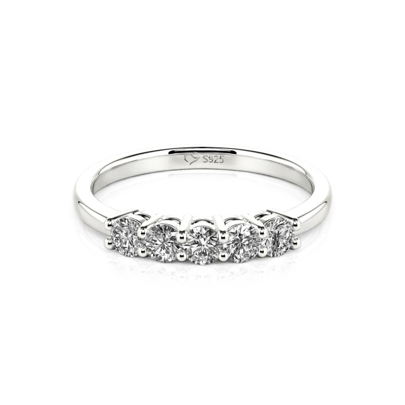 Jeulia Trauring Gold 750/585/416 Platinum Frau Fünf Steine Moissanite