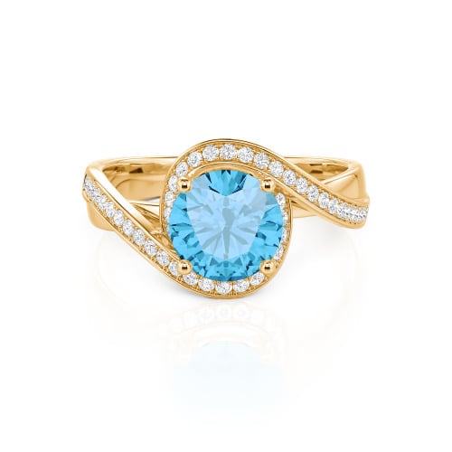 Jeulia Twist Halo Round Cut Ring