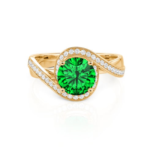 Jeulia Twist Halo Round Cut Ring