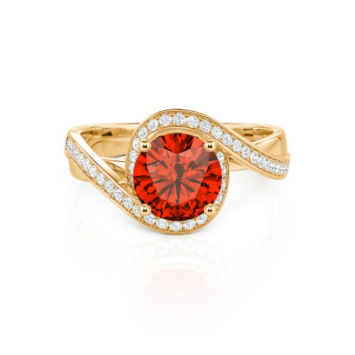 Jeulia Twist Halo Round Cut Ring