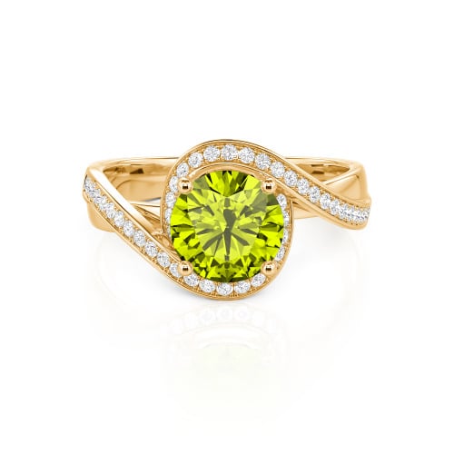 Jeulia Twist Halo Round Cut Ring