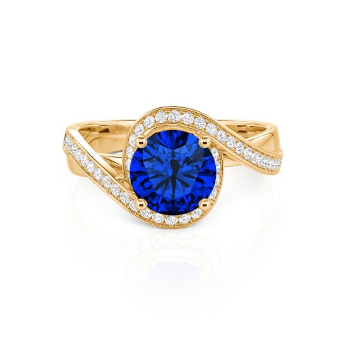 Jeulia Twist Halo Round Cut Ring